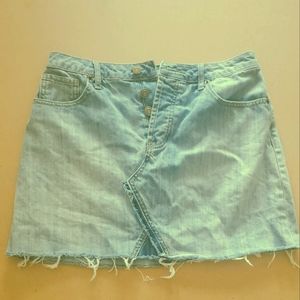 Forever 21 blue jean skirt mini button fly size large